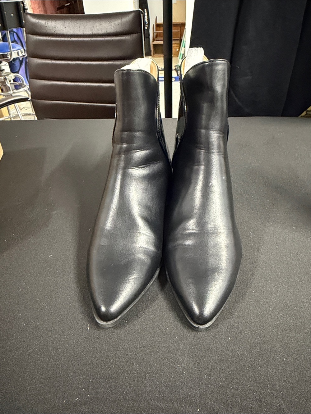 Women’s Black Leather Consuelo Boots - Sleek Pointed Toe